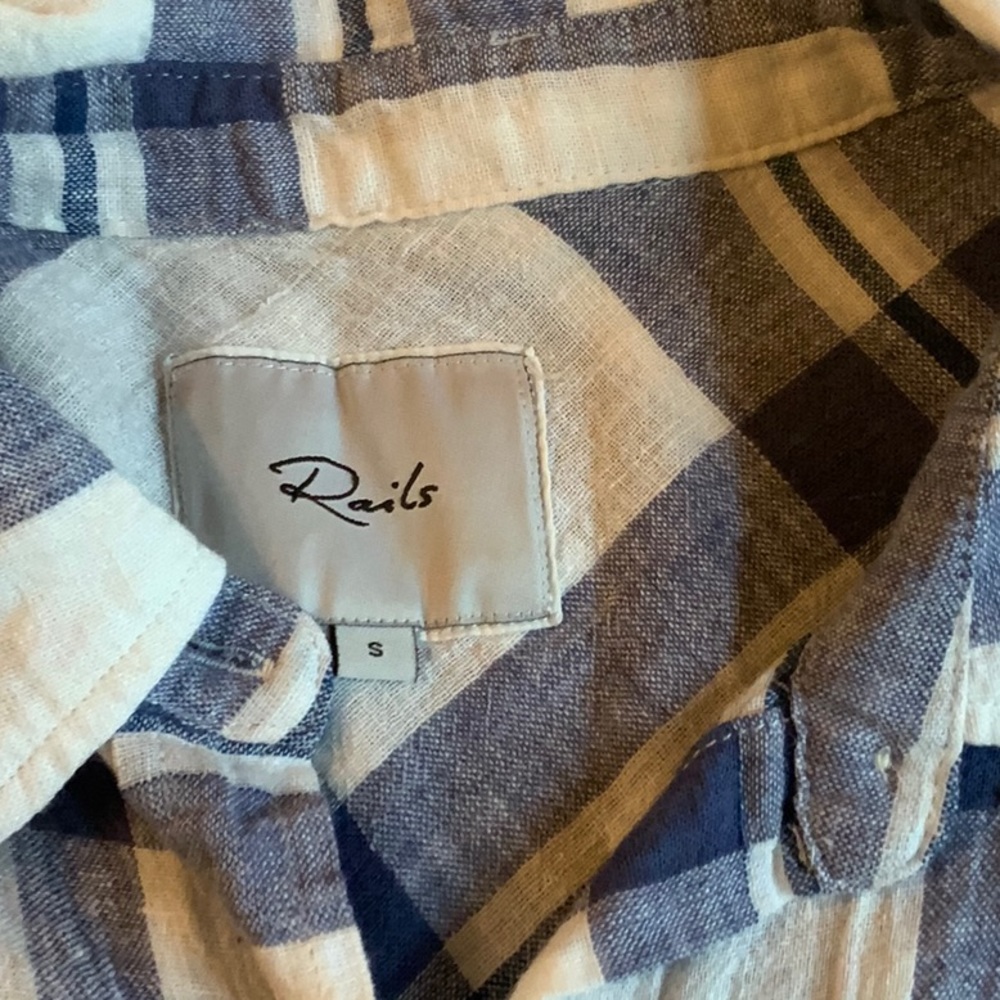 Rails Woman’s Part Linen Crop Top Size S - image 2